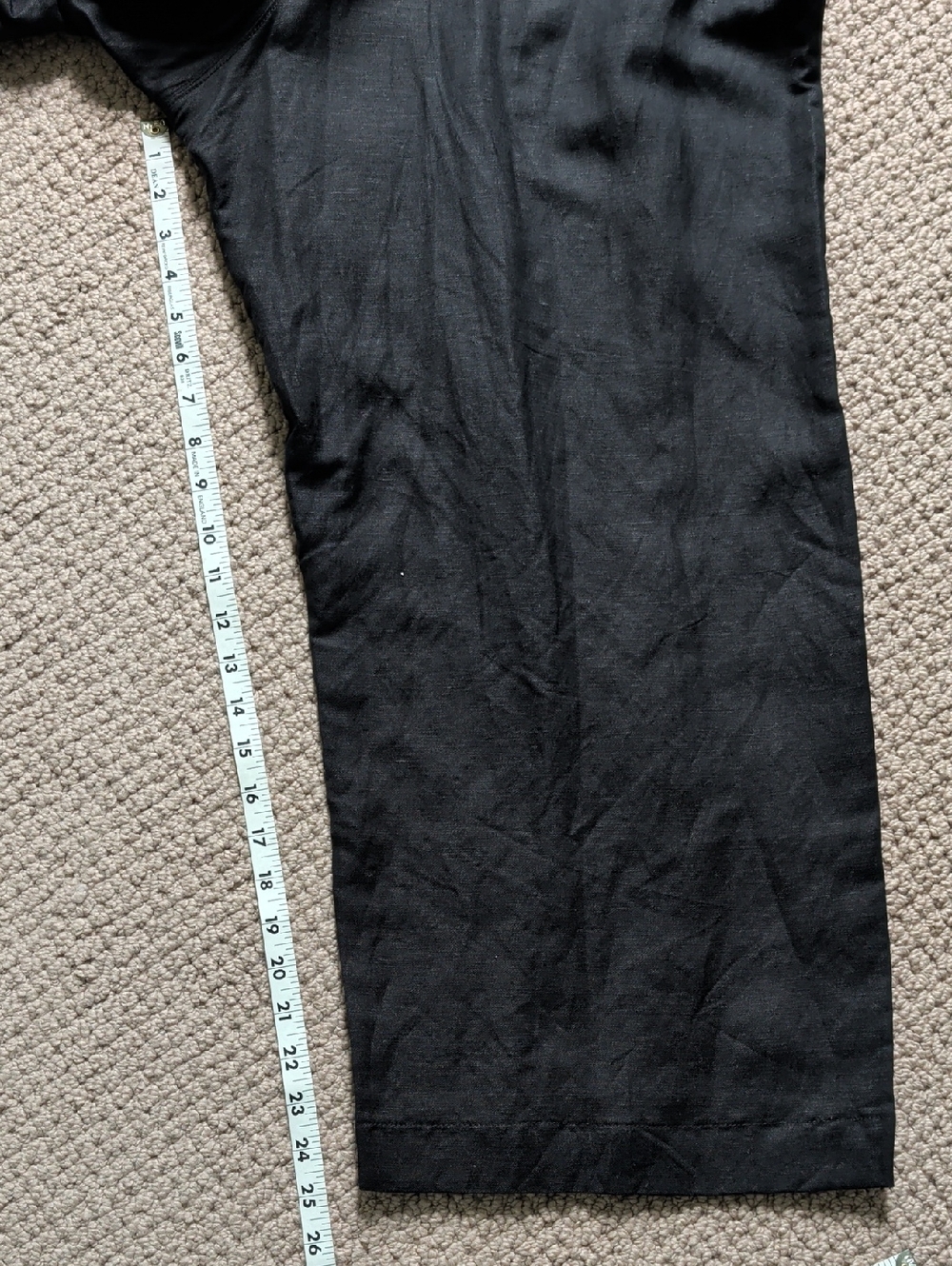Black Linen Wide Leg Belted Jumpsuit Minimalist Pockets Sz 14 - Picture 9 of 12
